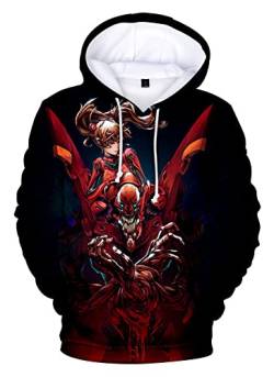 FJHYEEBN Neon Genesis Evangelion Männer 3D Anime Hoodies Langarm Ikari Shinji Ayanami Rei Asuka Langley Pullover-09137-4XL von FJHYEEBN