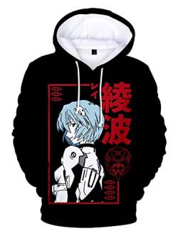 FJHYEEBN Neon Genesis Evangelion Männer 3D Anime Hoodies Langarm Ikari Shinji Ayanami Rei Asuka Langley Pullover-09142-XL von FJHYEEBN