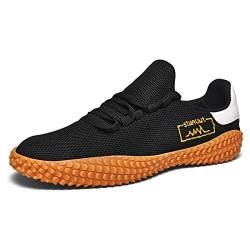 FJJLOVE Männer Womens Badminton Schuhe, Laufschuhe Lässige Wandertrainer Anti-Rutsch Indoor Fitness Volleyball Sneakers,Schwarz,45 EU von FJJLOVE