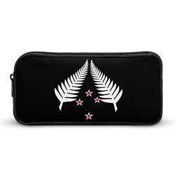 FJQWKLF Bedrucktes Federmäppchen mit Neuseeland-Maori-Farn, Stifthalter, Schreibwarenbox, Make-up-Organizer, Aufbewahrungstasche von FJQWKLF