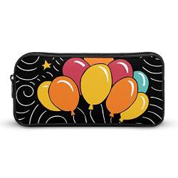 FJQWKLF Federmäppchen mit Aufschrift „Happy Birthday Balloon“, Stifteetui, Stifthalter, Schreibwarenbox, Make-up-Organizer, Aufbewahrungstasche von FJQWKLF