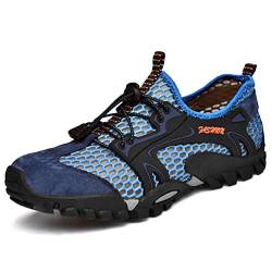 FLARUT Herren Sommer Trekking Sandale Wanderschuhe Super Atmung Draussen Hiking Schuhe Mesh Vamp Wasserschuhe Sport Laufen Klettern (40EU, Blau) von FLARUT