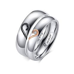 FLHEART Personalisiert Passend Ehepaar Ring Bands Angepasst Seine und Ihre Hochzeit Bands Versprechen Ring Engagement Damen Herren Ehemann Ehefrau Freund Freundin Geschenk Valentinstag von FLHEART