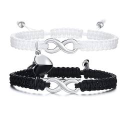 Partner Armbänder Pärchen Armband Paare - Handgefertigte Geflochtene Unendlichkeitszeichen Armband für Herren Damen freundschaftsarmbänder Liebes Armband Valentinstag Geburtstags Weihnachten Geschenk von FLHEART