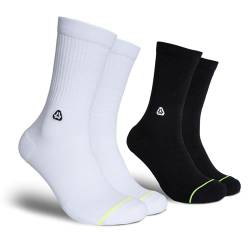 FLINCK Socken Essentials Schwarz-Weiß 2 Paar - Sportsocken Crossfit-Socken Laufsocken Fahrradsocken mit nahtlosem Zehenverschluss 42-44 von FLINCK