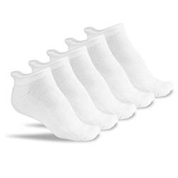 FLINK Premium Laufsocken mit Polsterung 5 Paar Weiß, 35-38 I Hochwertige Sportsocken aus Baumwolle I atmungsaktive Running Socks mit gepolstertem Fußrücken von FLINK