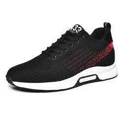 Aufzug Schuhe Herren 2.36 Zoll Wanderschuhe Atmungsaktiv Schnürhalbschuhe Bequeme Mode Trainer Freizeitschuhe Schwarz 40 von FLIOZY