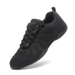 Cheerleading Schuhe Mädchen Damen Cheer Schuhe Dance Sneaker Gymnastik Training Tanzschuhe Jazz Yoga Sportschuhe Walkingschuhe Schwarz 34 von FLIOZY