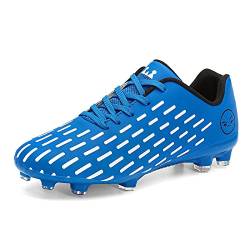 FLIOZY Fussballschuhe Herren Stollen Spikes Cleats Fußballschuhe Jugendliche Professionelle Trainingsschuhe Leicht Atmungsaktiv Athletics Sportschuhe Outdoor Blau 34 von FLIOZY