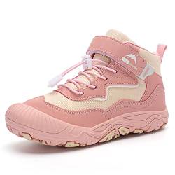 FLIOZY Wanderschuhe Kinder rutschfest Leicht Wanderstiefel Jungen Mädchen Atmungsaktive Trekking Wanderstiefel Sneaker Rosa 27 von FLIOZY