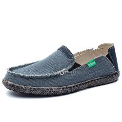 Herren Espadrilles Segelschuhe Faulenzer Flache Freizeitschuhe Atmungsaktive Fahrschuhe Bequeme Slipper Bootsschuhe Deckschuhe Blau 46 von FLIOZY