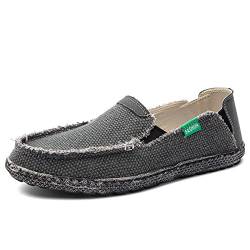 Herren Espadrilles Segelschuhe Faulenzer Flache Freizeitschuhe Atmungsaktive Fahrschuhe Bequeme Slipper Bootsschuhe Deckschuhe Grau 45 von FLIOZY