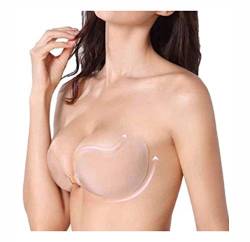 (A, Mango Nude) - FLORATA Ladies Sexy Reusable Invisible Strapless Self Adhesive Push-up Bra Stick On Gel Backless Silicone Bras for Women von FLORATA
