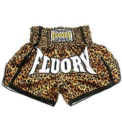 FLUORY, Muay-Thai-Shorts, reißfeste Shorts für Boxen / MMA / Kampfsport, Bekleidung für Männer / Frauen / Kinder Gr. S, Mtsf52 von FLUORY