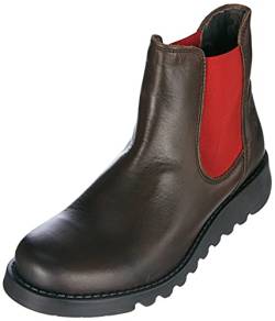 FLY London Damen Salv Chelsea Boots, Dk Brown Red Elastic, 36 EU von FLY London