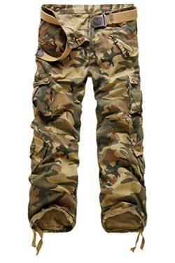 FLYF Camouflage Cargo Hose Herren Freizeit Militär Hose Army Stretch Bundeswehr Hosen von FLYF