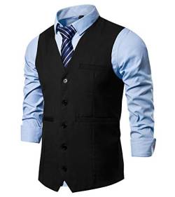 FLYF Herren Anzug Weste V-Ausschnitt Ärmellose Westen Anzug Business Hochzeit Gilet Weste von FLYF