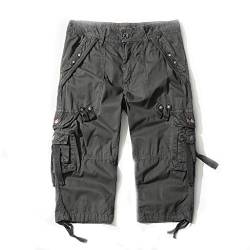 FLYF Herren bermuda shorts 3/4 cargohose short sommer military arbeitshose grau 38w von FLYF