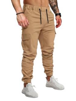 FLYFIREFLY Herren-Jogginghose mit Kordelzug und Taschen, Khaki, Mittel von FLYFIREFLY