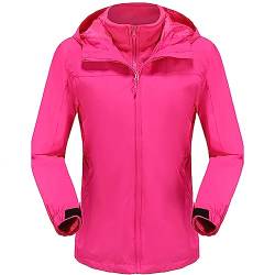 FLYGAGA Damen Outdoor Softshelljacke 3 in1 Jacken Wasserdicht Windjacke Skijacke Abnehmbare Gefüttert Fleecejacke Atmungsaktiv Funktionsjacke Sportjacke Leicht Wander Outdoorjacke Herbst Winter von FLYGAGA