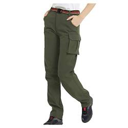 FLYGAGA Damen Outdoorhose Ski Hosen Softshellhose Wanderhose Gefüttert Fleece Warm Winterhose Wasserdicht Winddicht Berghose Funktionshose Trekkinghose Plus Samtverdickung Herbst Winter von FLYGAGA