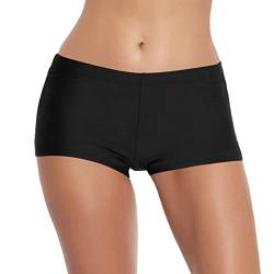 FLYILY Badeshorts Damen Hohe Taille Board Shorts Bauchkontrolle Schwimmhose Schnell Trocknend Kurze Badeshorts für Damen(Black,3XL) von FLYILY