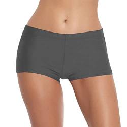 FLYILY Badeshorts Damen Hohe Taille Board Shorts Bauchkontrolle Schwimmhose Schnell Trocknend Kurze Badeshorts für Damen(Grey,L) von FLYILY