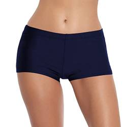 FLYILY Badeshorts Damen Hohe Taille Board Shorts Bauchkontrolle Schwimmhose Schnell Trocknend Kurze Badeshorts für Damen(Navy,M) von FLYILY