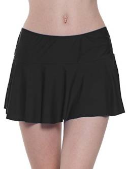 FLYILY Damen Sport Badeshorts Boyleg Board Shorts Strand Bikini Tankini Unterteile Badebekleidung Badeanzüge(EUR 34-36(Tag S),Black) von FLYILY