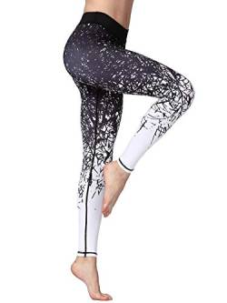 FLYILY Damen Sport Leggings Printed Fitness Tights Hosen für Laufen Yoga Workout von FLYILY