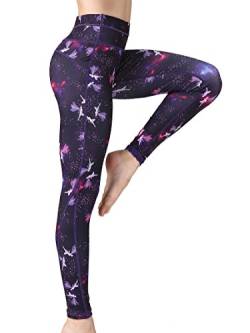 FLYILY Damen Sport Leggings Printed Fitness Tights Hosen für Laufen Yoga Workout von FLYILY