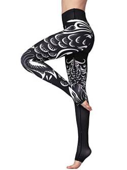 FLYILY Schöne Printed Sport Leggings Damen Sporthose Fitnesshose Yoga Leggings Sporthosen für Damen(Blacktail,XXL) von FLYILY