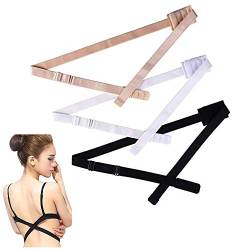 FLZONE BH-Träger Converter,3 Stück BH Verlängerer Women's Bra BH-Träger Strap Clip für Frauen Lady Backless Dress Nude Black White von FLZONE