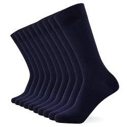FM London (10er-Pack) Einfarbige Herrensocken - Bequeme anthrazitfarbene, marineblaue und schwarze Socken für Herren - Baumwollsocken für Herren geeignet für Arbeits- und Freizeitkleidung von FM London
