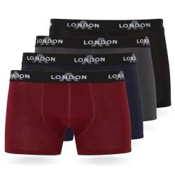 FM London (4/8er-Pack) Herren-Boxershorts mit elastischem Bund Herrenunterwäsche für den Alltag, Klassisch Dunkel (4er Pack), XXL von FM London