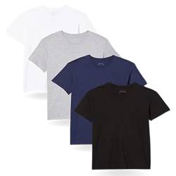 FM London (4er-Pack) Bio-T-Shirt für Herren - Mittelschwere Herren-T-Shirts Multipack Ideal für den Alltag - Tag-frei, bequem, weich von FM London