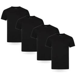 FM London (4er-Pack) Bio-T-Shirt für Herren - Mittelschwere Herren-T-Shirts Multipack Ideal für den Alltag - Tag-frei, bequem, weich von FM London