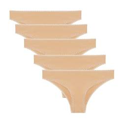 FM London (5er-Pack) Bikinihose für Damen | Nude, White & Black Bikinihose mit attraktivem Design | Bequemer Tanga-Bikini Geeignet als Bademode Damen von FM London