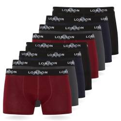 FM London (8er-Pack) Herren-Boxershorts mit elastischem Bund Herrenunterwäsche für den Alltag, Dunkel Gemischt (8er Pack), XL von FM London