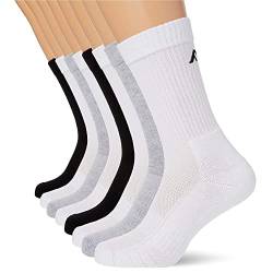 FM London (8er-Pack) gepolsterte Unisex-Sportsocken | Comfort Fit Damen und Herren Sportsocken mit verstärkter Ferse und Zehen | Geruchsresistente Turnsocken | Schwarze, Grey und weiße Socken von FM London