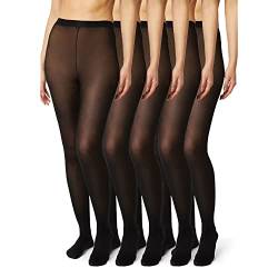 FM London Collants 40 Deniers 5 er Pack Damen, Schwarz, S von FM London