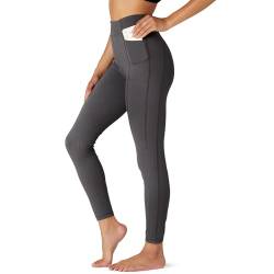 FM London High Waisted Leggings mit Taschen - herrlich weiche Leggings für Frauen in voller Länge und Capri-Designs Yogahosen oder Fitness-Leggings, Holzkohle (Magnet) Capri, M von FM London