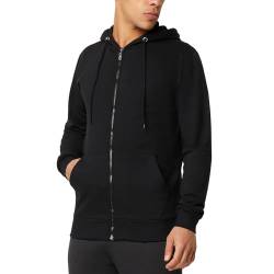 FM London Hoodie mit Reißverschluss für Herren - Kapuzenpullover mit Reißverschluss Ideal für Freizeit und Sportbekleidung - Herren-Hoodies mit Fleecefutter und Geruchsschutztechnologie von FM London