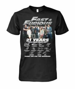 Limited Fast andd Furious 21 Signature Logo T-Shirt S-3XL BlackSmall von FMCA