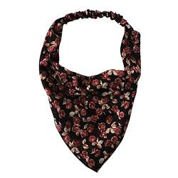 2022 Blumenhaarbandanas Kopftuch Frauen Bandana Print Haarschal Dreieck Haartuch mit Krawatten Kopftuch#109 von FNKDOR