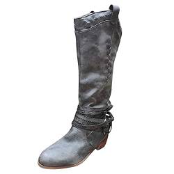 2022 Stiefel Hohle Stiefel Cowboy-Schuhe für Frauen Cowboy-Vintage-Stiefel Stiefel für Frauen Damen-Schnallenstiefel Stiefel Damen-Stiefel von FNKDOR