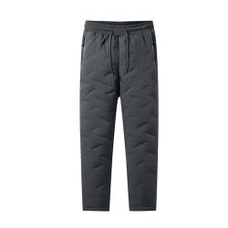 FNKDOR 2023 Winter Herren Baumwolle Gefüttert Dicker Thermo Geradem Bein Outdoorhosen Sporthosen Wasserdicht Skihose Wanderhose (GY2, XL) von FNKDOR