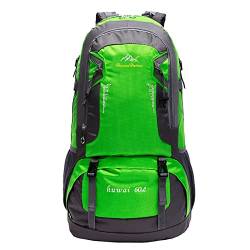 FNKDOR 60L Wanderrucksack Herren Damen Rucksack Trekkingrucksack Reiserucksack, Outdoorrucksack Für Camping, Wandern, Radfahren, Klettern, Bergsteigen und Reisen Sport (Green, 61×37cm) von FNKDOR