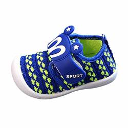 FNKDOR Baby Quietsche Schuhe Hasenohren Squeaky Krabbelschuhe für Jungen und Mädchen(Länge: 13,5 cm,Blau) von FNKDOR