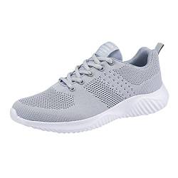 FNKDOR Leicht Laufschuhe Herren Sneaker Atmungsaktiv Stoff Turnschuhe Fitness Sportschuhe Grau 43 von FNKDOR